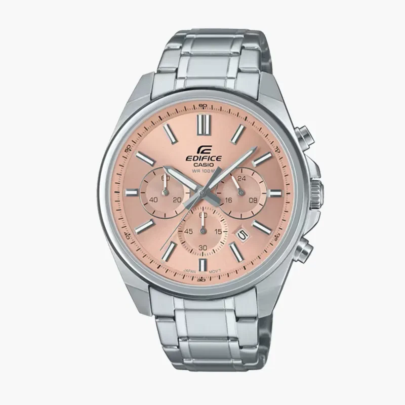 Casio Edifice Standard Chronograph Salmon Pink Dial Men's Watch- EFV-650D-4AV